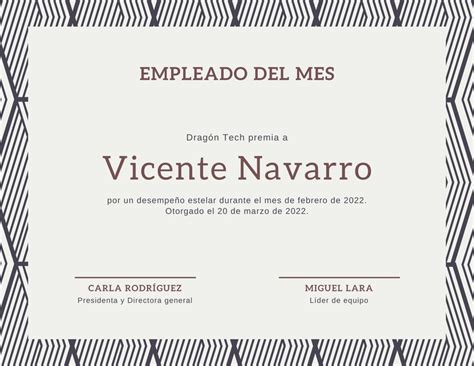 Plantillas De Certificados De Empleado Del Mes Gratuitas Canva