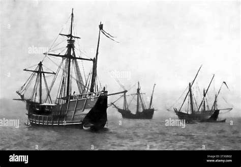 Columbus ship replica nina Black and White Stock Photos & Images - Alamy