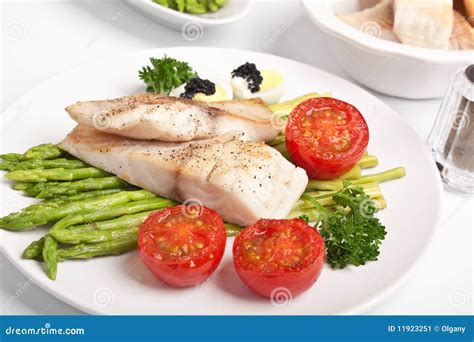 Fish With Asparagus Stock Image Image Of Fresh Healthy 11923251