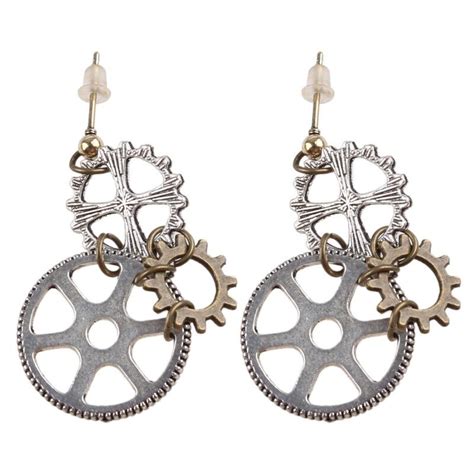 Steampunk Antique Long Hook Earring Gear Pendant Dangle Earrings Gift