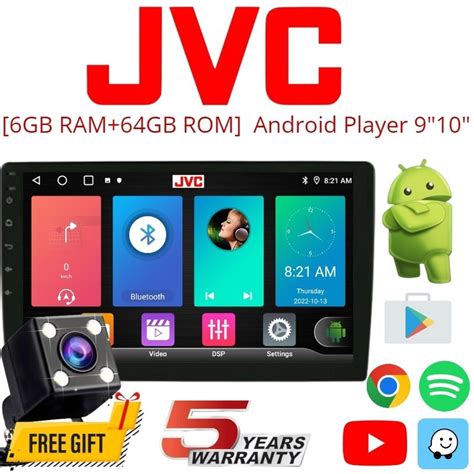 6GB RAM 64GB ROM JVC Style Android Player 9 10 Inch Quad Core Car