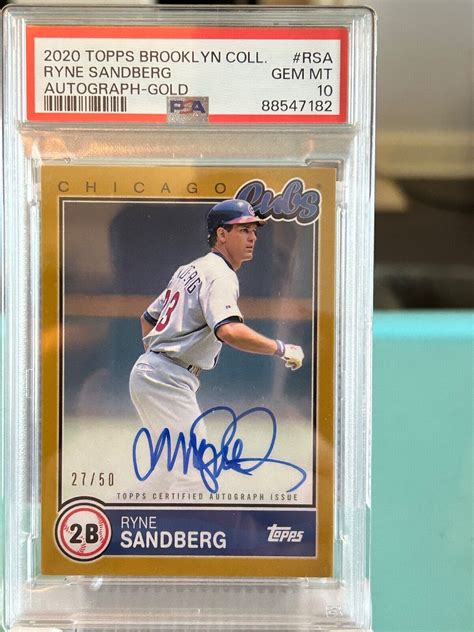 Pop Ryne Sandberg Topps Brooklyn Collection Auto Gold Psa