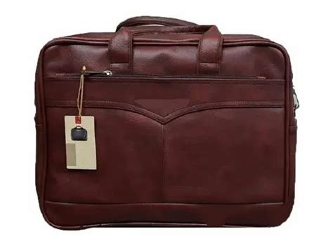 Brown PU Leather Office Laptop Bag Capacity 32 Litre At Rs 400 In