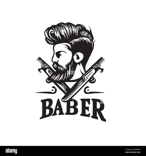 barber logo in black color on a white background Stock Vector Image & Art - Alamy