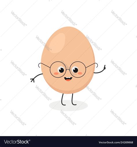 Funny cartoon egghead character Royalty Free Vector Image