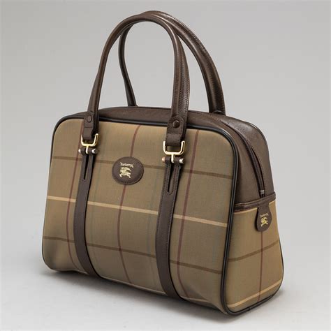 BURBERRY väska Plaid Canvas Boston Bag Bukowskis