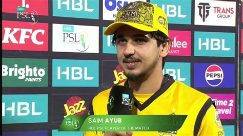 Man Of The Match Saim Ayub Presentation After Winning Match Peshawar