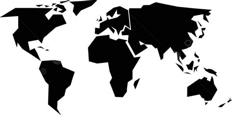 Minimalist Black Vector World Map Silhouette Group Template Border