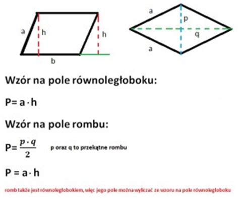 Pole równoległoboku i rombu Kurs z matematyki