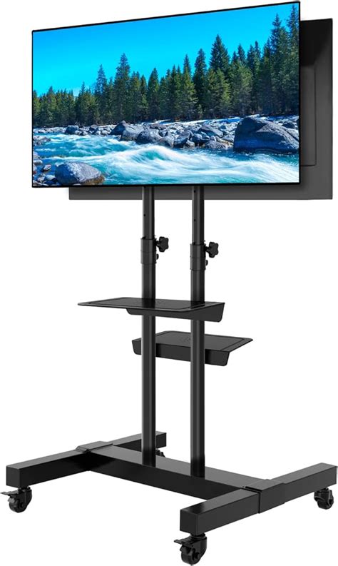 Amazon Tavr Dual Mobile Tv Stand Rolling Tv Cart Floor Stand With