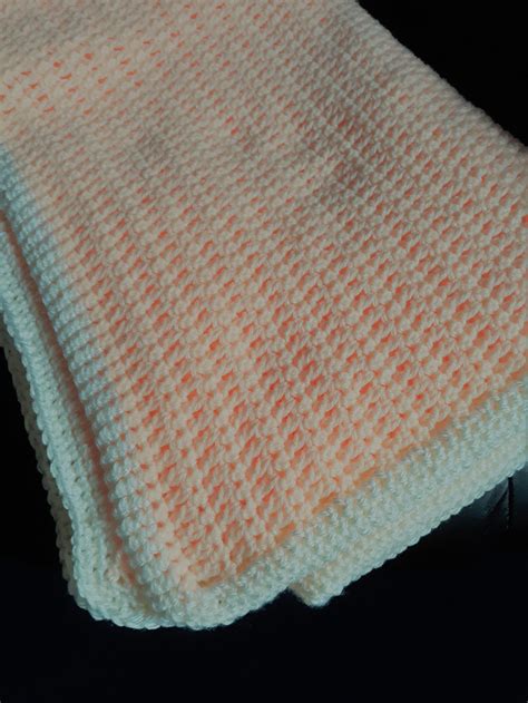 Peaches And Cream Crocheted Blanket Afghan Throw Handmade Etsy