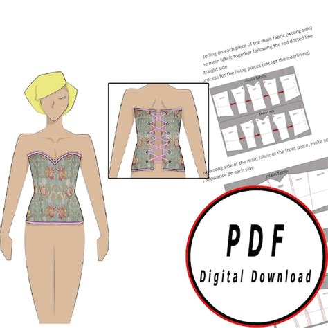 Corset Printable Template Etsy