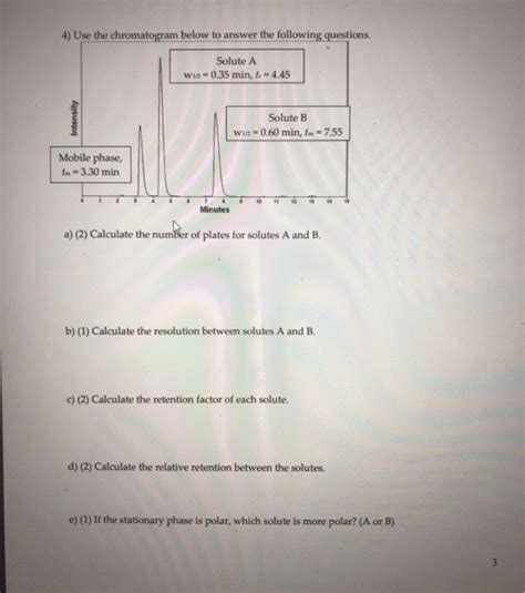 Solved Use The Chromatogram Below To Answer The Following Chegg