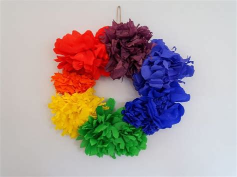 How To Make A Rainbow Paper Flower Wreath Someone S Mum