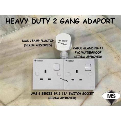 Ready Stock Heavy Duty Gang And Gang Extension Wall Socket T