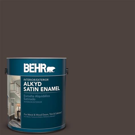 BEHR 1 Gal MS 90 Deep Chocolate Satin Enamel Alkyd Interior Exterior