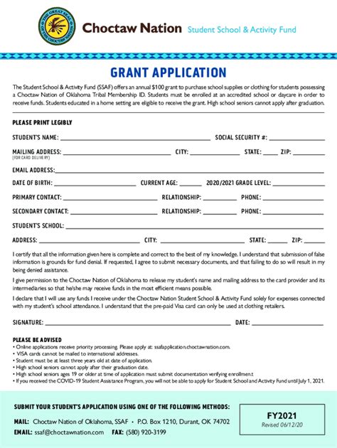 Fillable Online GRANT APPLICATION - Choctaw Nation Fax Email Print ...