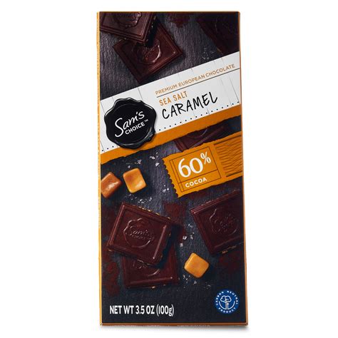 Sams Choice Swiss Dark Chocolate With Sea Salt Caramel 35 Oz