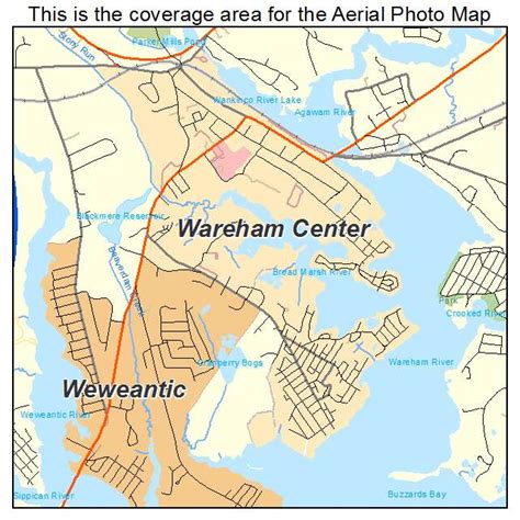 Aerial Photography Map Of Wareham Center Ma Massachusetts