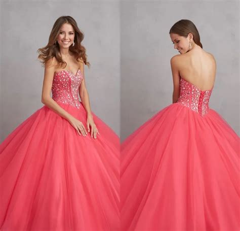 Simple Cheap Hot Pink Quinceanera Dresses Sweet 16 Dresses Ball Gown Crystal Beaded Bodice 2015