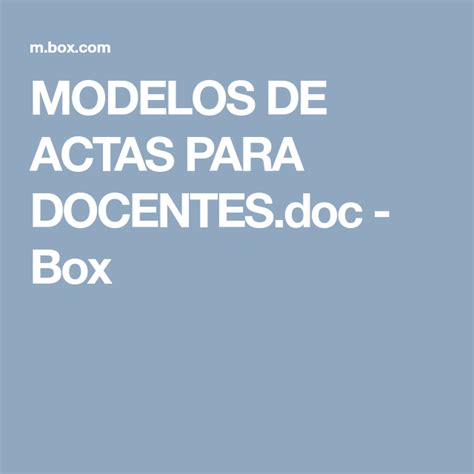 Modelos De Actas Para Docentes Doc Box