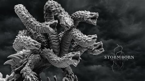 Snapping Turtle Hydra And Demonic Dragon D Printable Fantasy