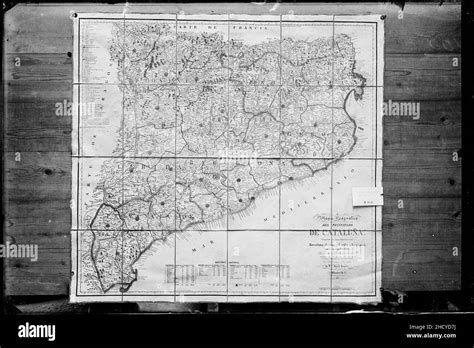 Reproducció Dun Mapa Del Principat De Catalunya De Joan López Stock