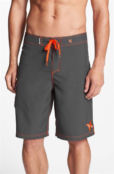 Hurley One Only Board Shorts In Gray For Men Cinder Neon Orange Lyst