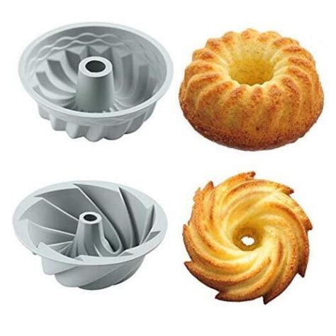 6 Inch Bundt Cake Pan Nonstick Silicone Jello Fluted For Baking Light Blue Ebay