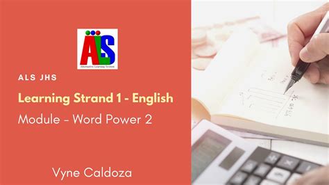 Als Jhs Learning Strand English Module Word Power Youtube