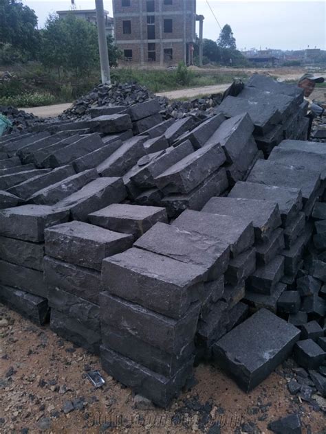 Zhangpu Black Basalt Split Kerb Cobble Step From China Stonecontact