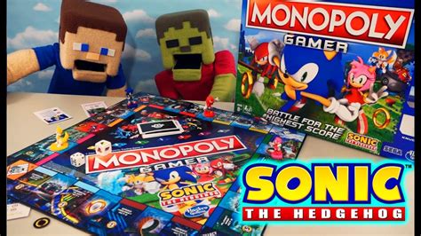 SONIC the Hedgehog Monopoly WAR! Puppet Steve vs Zombie Steve Movie ...