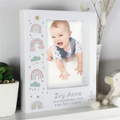 Personalised Rainbow 5x7 Box Photo Frame Uk