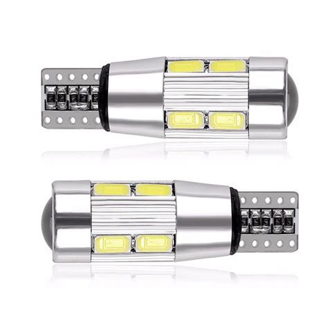 Lâmpada Led T10 W5w 5630 10 Smd 6000k Canbus Branco Par FRC Magazine