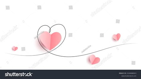 Continuous Line Heart Shape Border Realistic Stock Vector Royalty Free