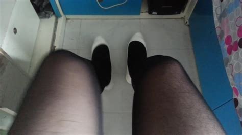 White Patent Pumps With Black Pantyhose Teaser Gay XHamster