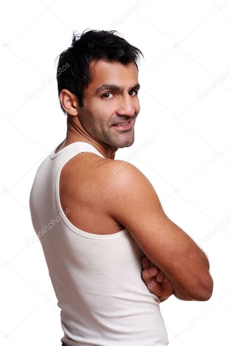 Young And Strong Man On White — Stock Photo © Yekophotostudio 2593648