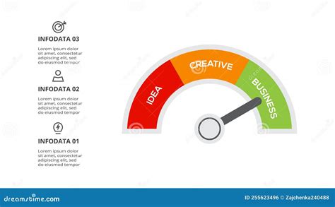 Speedometer Infographic With 3 Elements Template For Web Business