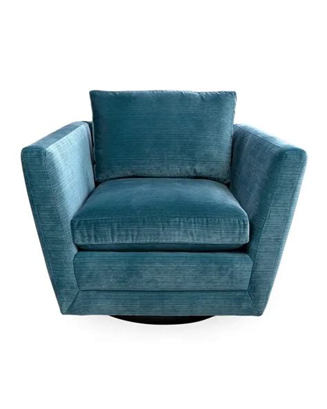 Jonathan Adler Sebastian Swivel Chair - Blue | Editorialist