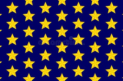 Yellow Five Pointed Star Vector Pattern Stock Vector Illustration