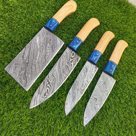 Cuchillo De Cocina 4 Cuchillos De Diseño Exclusivo Para Uso En Cocina Resina Acero Laminado