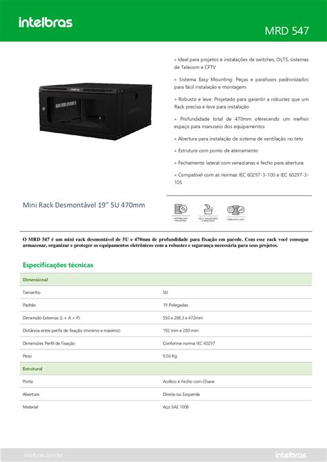 Mini Rack Desmont Vel De Parede U X Mm Mrd Intelbras