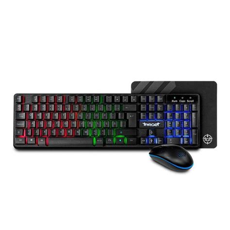 Combo Gamer TGT Fal Rainbow Teclado ABNT2 Mouse 1600DPI Mousepad