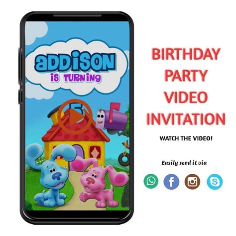 Digital Blues Clues Customizable Mp Video Invitation Bobotemp