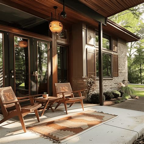 Mid-Century Modern Black Porch Design Inspiration