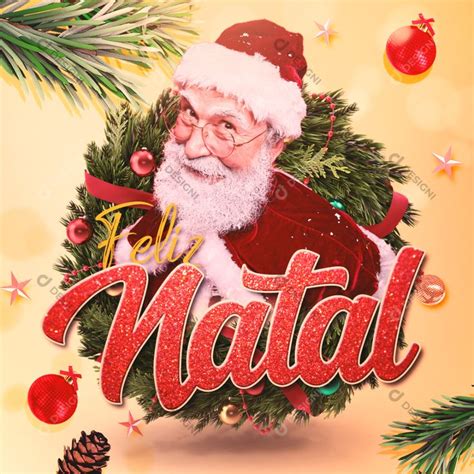 Social Media Psd Editável Feliz Natal Papai Noel Post Photoshop Feliz