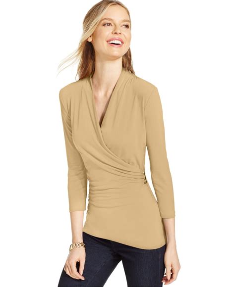 Charter Club Crossover Wrap Top Only At Macys Tops Women Macys Macys Tops Tops