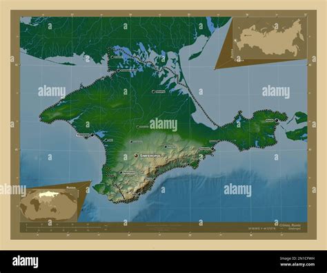 Crimée République Autonome De Russie Carte Daltitude En Couleur Avec