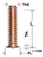 Flanged Stainless Steel Capacitor Discharge Weld Studs Unc Unf On