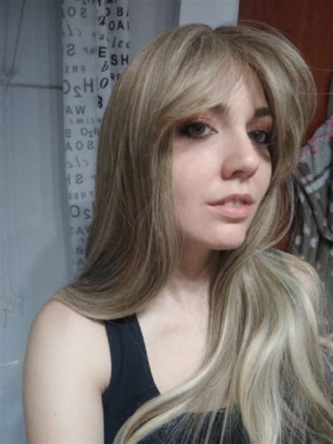 Wig Peruca Aparência Cabelo Natural Loiro Médio Acinzentado